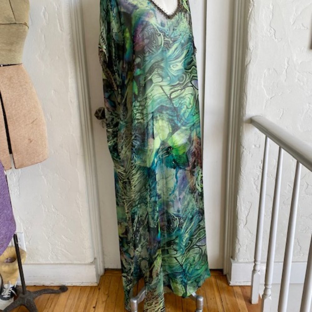 Custom Made Sheer Chiffon Multi Colored Kaftan/Co… - image 3